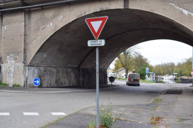 road sign in the city clipart