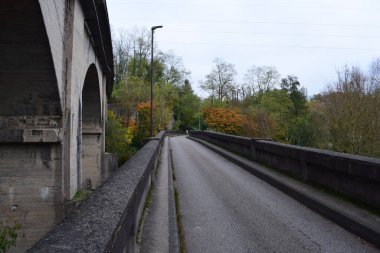 view from the bridge to the river clipart