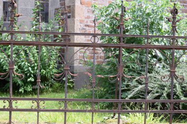 old stone fence with green ivy and ivy clipart