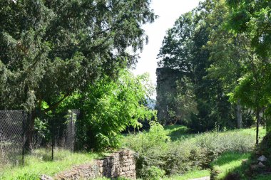 beautiful ruin walls in France clipart