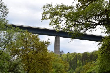 Sauertalbruecke across the border between Luxembourg and Germany clipart