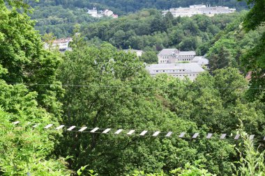 view across Forbach from the castle hill Schlossberg clipart