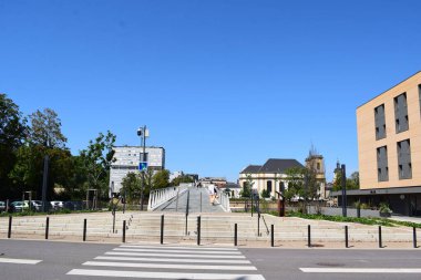 pedestrian bridge across the Moselle in Thionville, Passerelle de l'Europe clipart