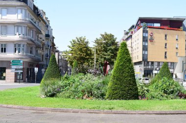 city street in Thionville, France clipart