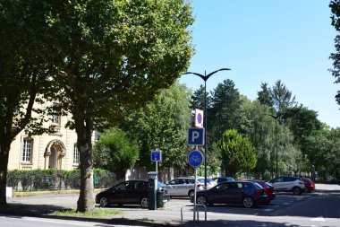 city street in Thionville in summer clipart