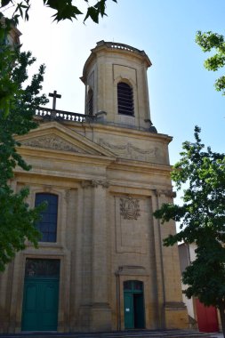 the old town church in France, glise catholique Saint-Maximin  Thionville clipart