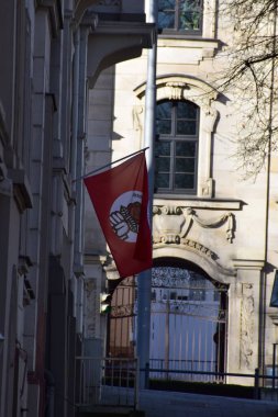 Eski kasaba manzaralı teneke Wiesbaden