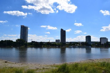 City of Bonn along the Rhine in summer clipart