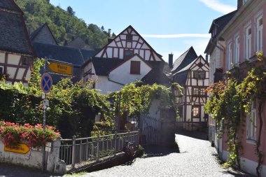 old town view in Bachrach in Mittelrheintal clipart