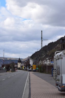 Kış boyunca Mittelrheintal 'da Kaub