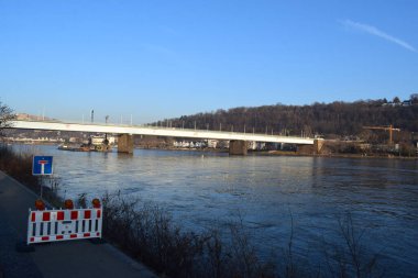 the bridge in the city of Koblenz, Germany clipart