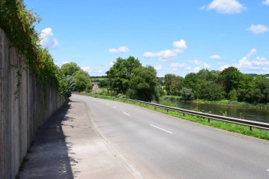 cross country road from Luxembourg to France clipart