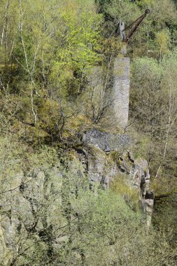 a beautiful shot of an abandoned stone castle clipart