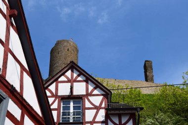 scenic view of old buildings in Monreal clipart