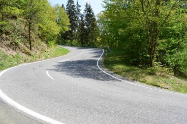Arka planda ağaç olan güzel bir yol..