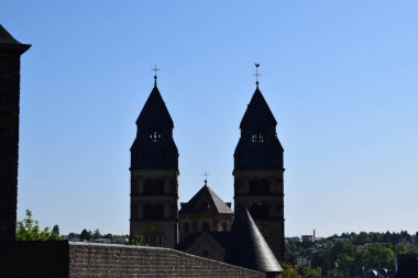 view of the cathedral in Mayen clipart