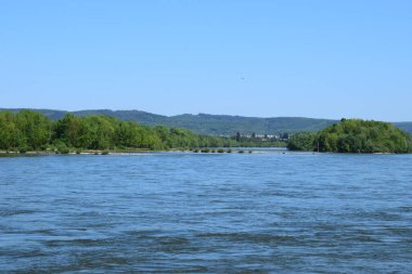 view on the danube river in the summer day clipart