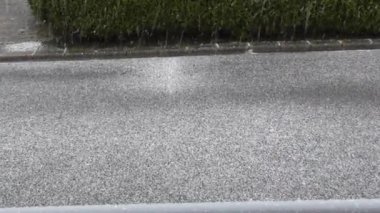 Yağmurdan sonra asfalt yüzeyi