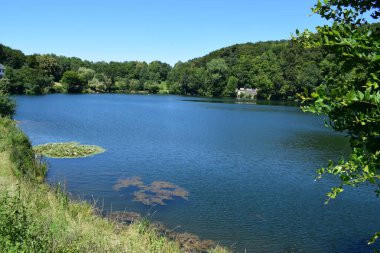 beautiful view of the lake Ulmener Maar clipart