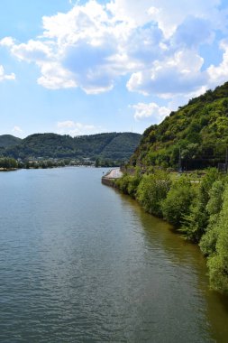 Yeşilliklerle çevrili güzel bir göl manzarası.