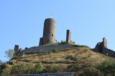 İsrail 'in eski şehrindeki kalenin kalıntıları.