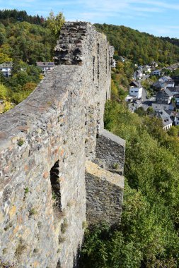 Ortaçağ şatosunun dikey görüntüsü.