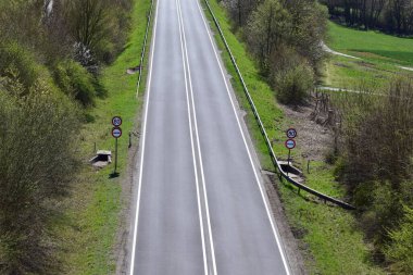 Yeşil ağaçlı bir yol