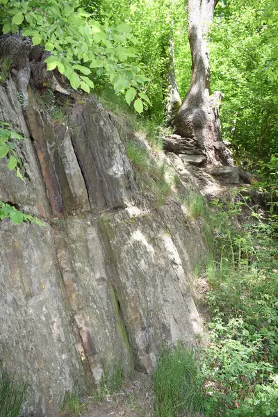 Büyük taşları olan taş bir duvar.