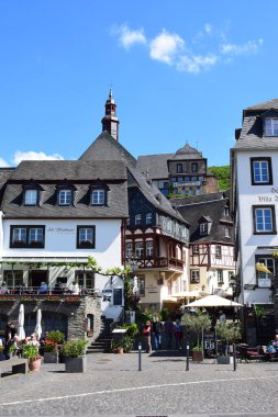 Almanya 'nın Mosel kentindeki Beilstein' in eski köy merkezi.