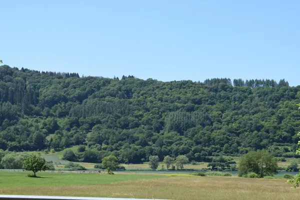 Meerfelder Maar 'ın çevresindeki doğa manzarası çok güzel.