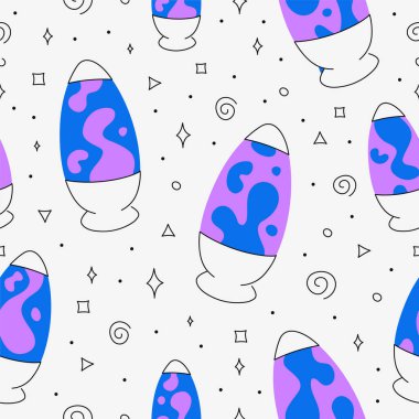 Abstract lava lamp seamless pattern art.Vector cartoon flat line illustration design. Lava lamp,60s hippie style seamless pattern concept