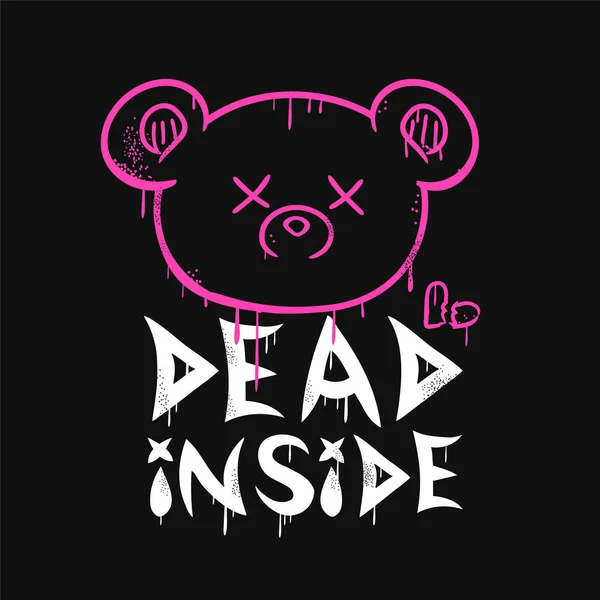 Dead Quote Bear Print Poster Shirt Tee Logo Sticker Concept Vectores de stock libres de derechos