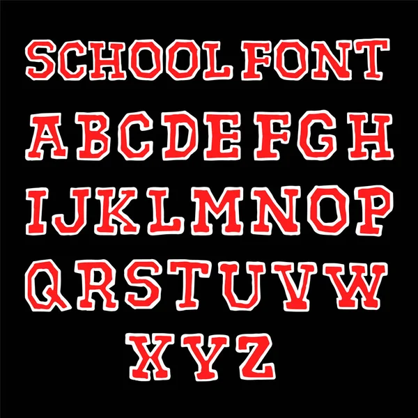 College Style Font Vector Hand Drawn Style Illustration Funny Letters Vectores de stock libres de derechos