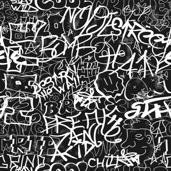 Graffiti Seamless Pattern Wallpaper Art Vector Graphic Background Illustration Graffiti Vektorová Grafika