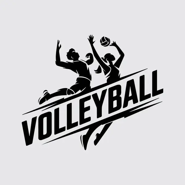 Voleybol erkeği kadın logo ikonu tasarımı