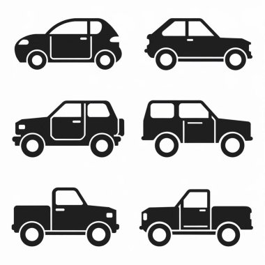 Araba silueti vektör simgesi dizayn edildi 