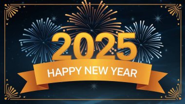 Mutlu yıllar havai fişek arka planı 