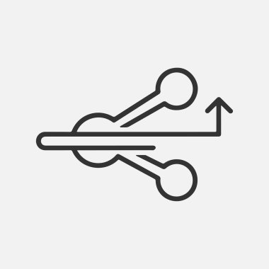 Veri paylaşımı ve gönderme simgesi satırı sanatı