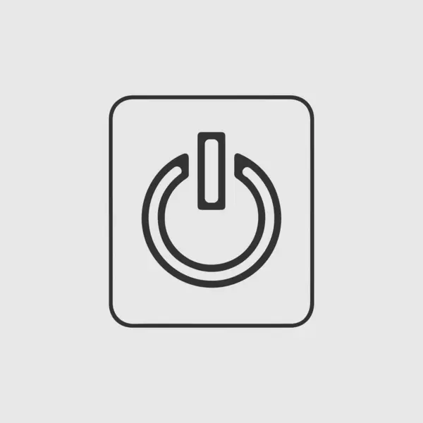 Kare çerçevedeki basit güç düğmesi simgesi