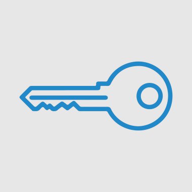 Basit mavi çizgi sanat anahtar simgesi grafiği