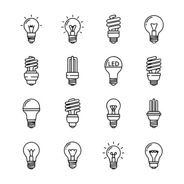 Ampul simgeleri koleksiyonu sanat