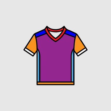 Renkli v yaka t-shirt tasarım şablonu