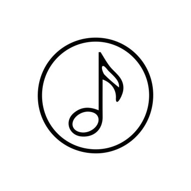 müzik ikonu vektörü. İnce çizgi işareti. izole edilmiş sınır sembolü çizimi