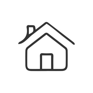 Çatı simgesi olan ev. vektör illüstrasyonu