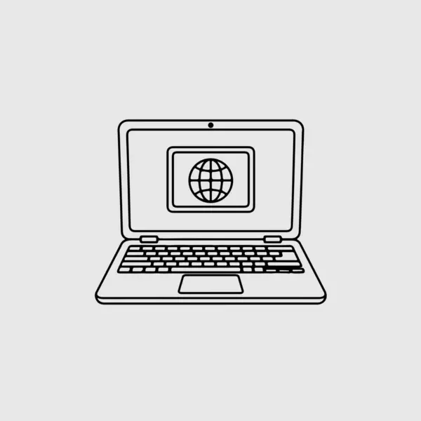 dizüstü bilgisayar simge vektör illüstrasyon izole