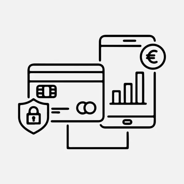 bankacılık güvenlik çizgisi simgesi