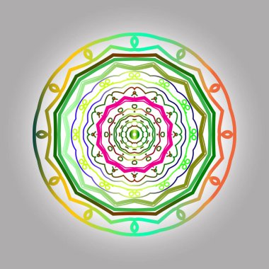 Vektör mandala. Mehndi dantel desenli. Keskin köşeli doğu dokuması.