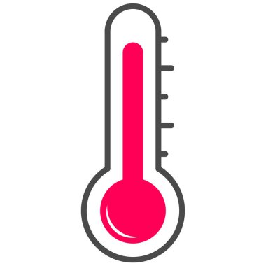 Sıhhiyedeki araştırmacının sıcaklığını, laboratuardaki tıbbi ekipmanları test etmek için termometre simgesi
