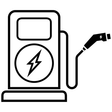 Elektrik Araç simgesi, Ekosistem, Yenilenebilir Enerji ve yenilenebilir doğalgaz için elektrikli araç şarj istasyonu