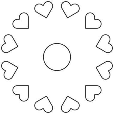 heart icon and love symbol, heart shape made of dots, clipart